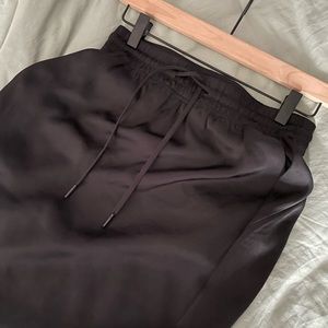 Lululemon Black Satin Midi Skirt